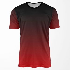 Black To Red Gradient Ombre All-over-print T-shirt