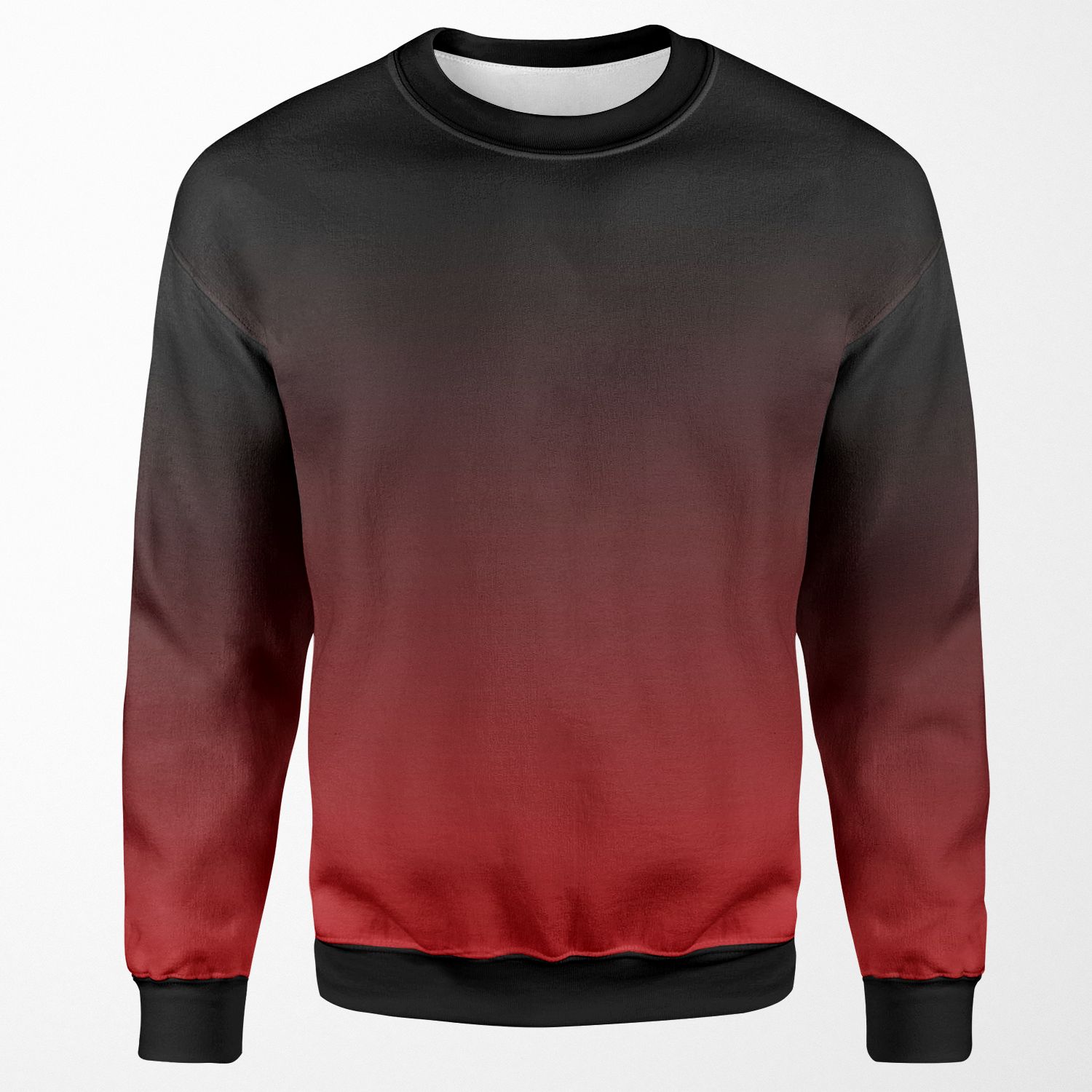 Black To Red Gradient Ombre All-over-print Unisex Sweatshirt