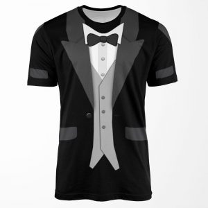 Black Tuxedo Bowtie And Vest All-over-print T-shirt