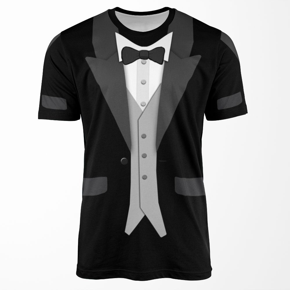Black Tuxedo Bowtie And Vest All-over-print T-shirt