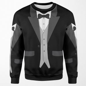 Black Tuxedo Bowtie And Vest All-over-print Unisex Sweatshirt