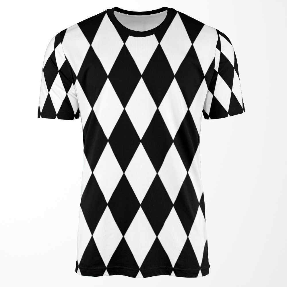 Black White Harlequin All-over-print T-shirt
