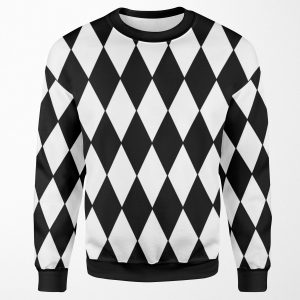 Black White Harlequin All-over-print Unisex Sweatshirt