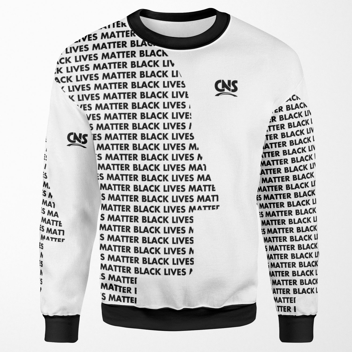 Blm On White All-over-print Unisex Sweatshirt