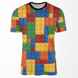 Block Pattern All-over-print T-shirt