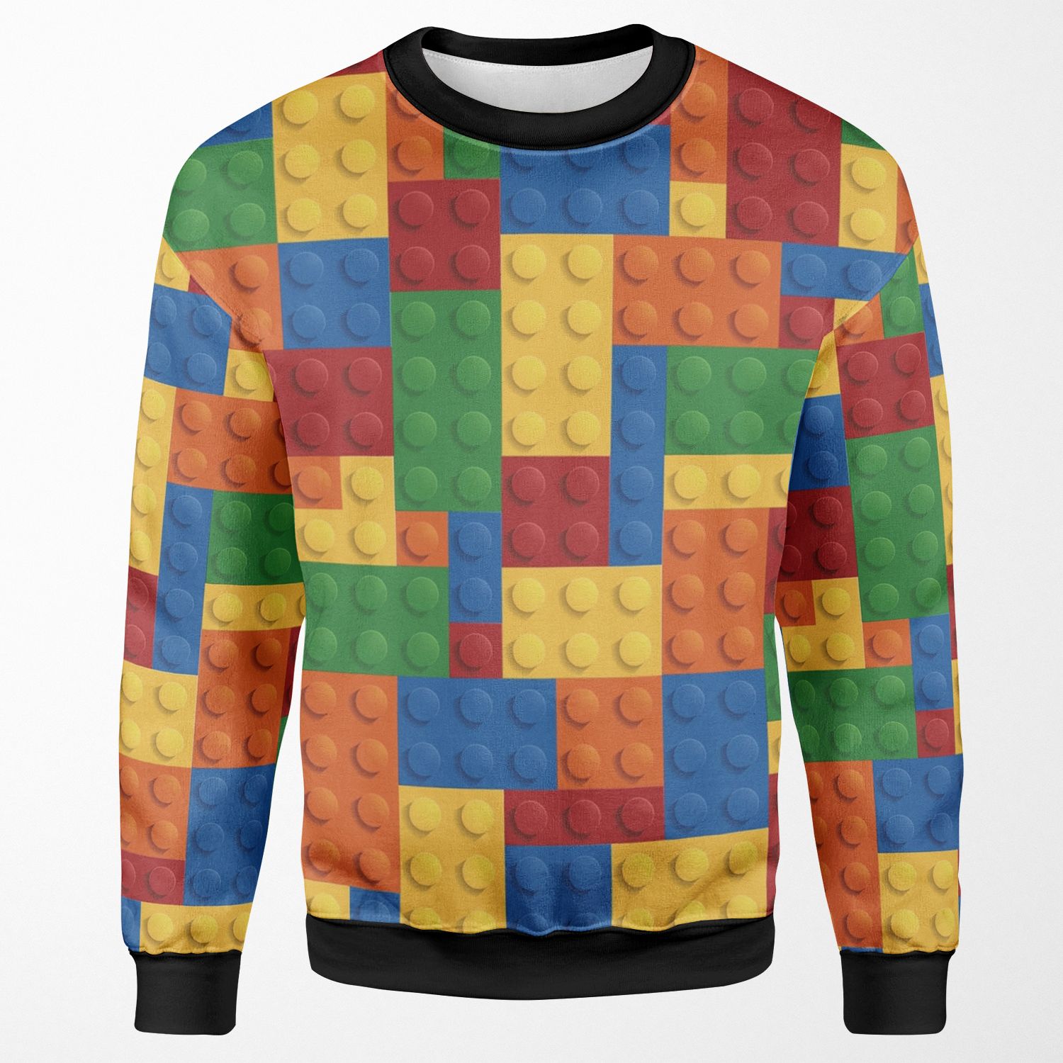 Block Pattern All-over-print Unisex Sweatshirt