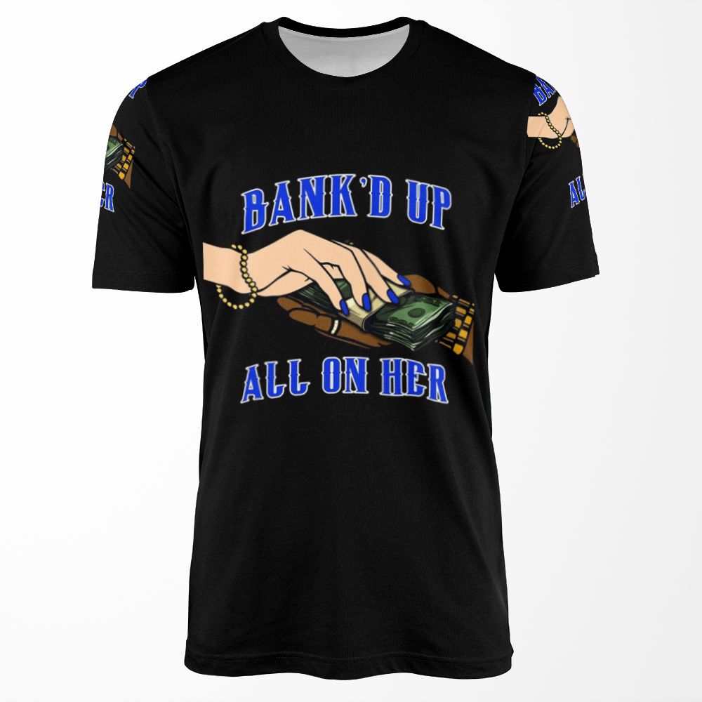 Blue And Black All On Her Merchs All-over-print T-shirt