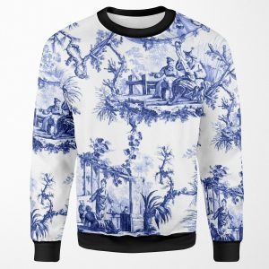 Blue Chinoiserie Toile All-over-print Unisex Sweatshirt