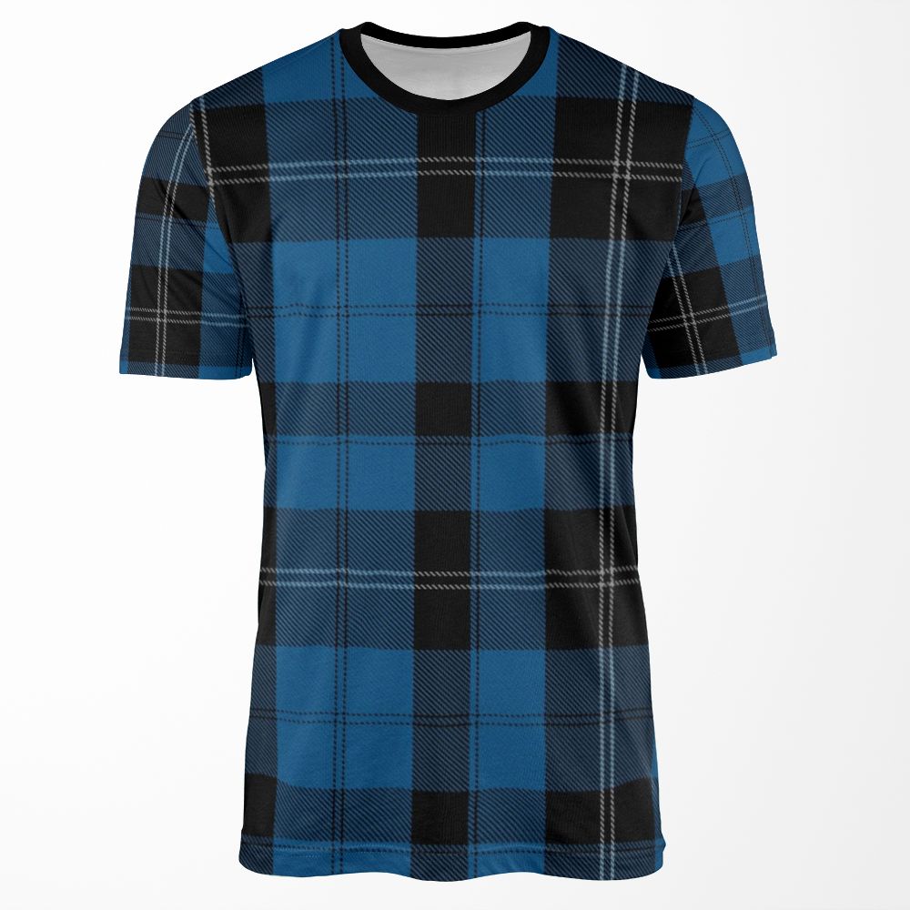 Blue Clan Ramsay Hunting Tartan Plaid Pattern All-over-print T-shirt