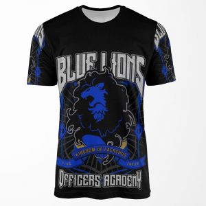 Blue Lions Crest All-over-print T-shirt