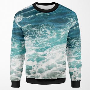 Blue Ocean Waves All-over-print Unisex Sweatshirt
