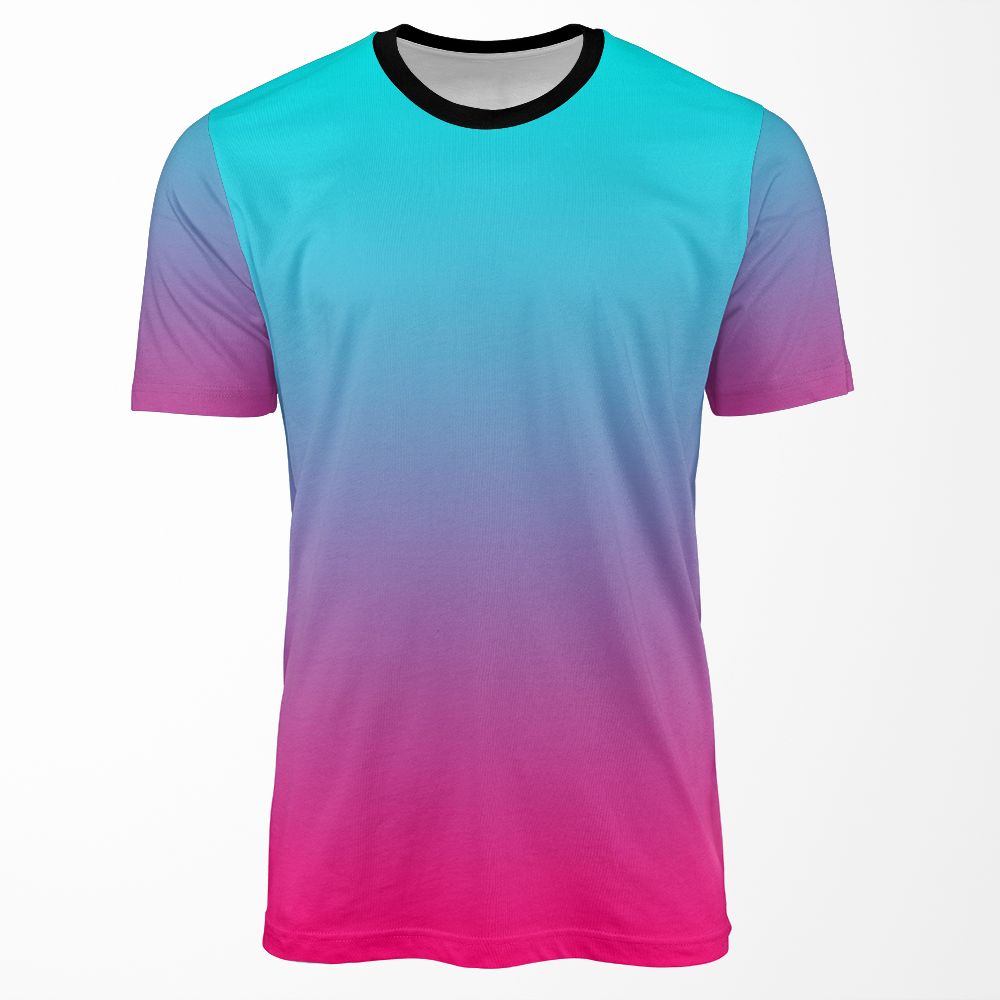 Blue Pink Ombre All-over-print T-shirt