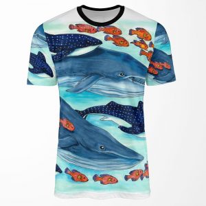 Blue Whales And Friends All-over-print T-shirt