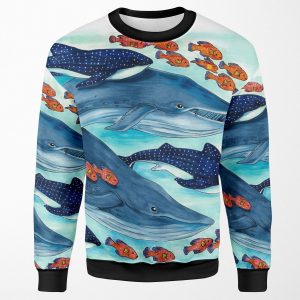 Blue Whales And Friends All-over-print Unisex Sweatshirt