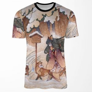 Blustery Kitsune Yokai Teakitsune All-over-print T-shirt