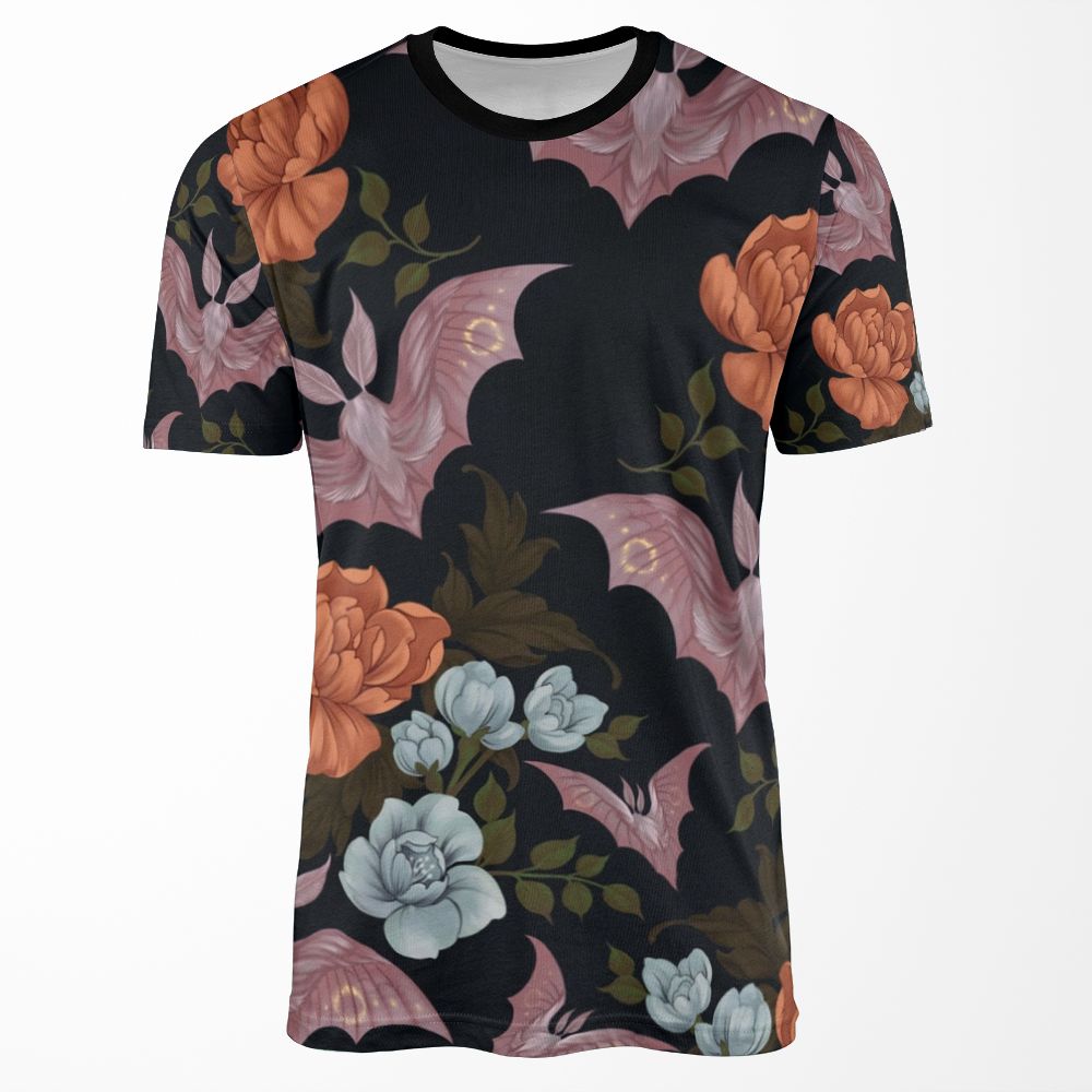 Botanical Moths And Night Flowers All-over-print T-shirt