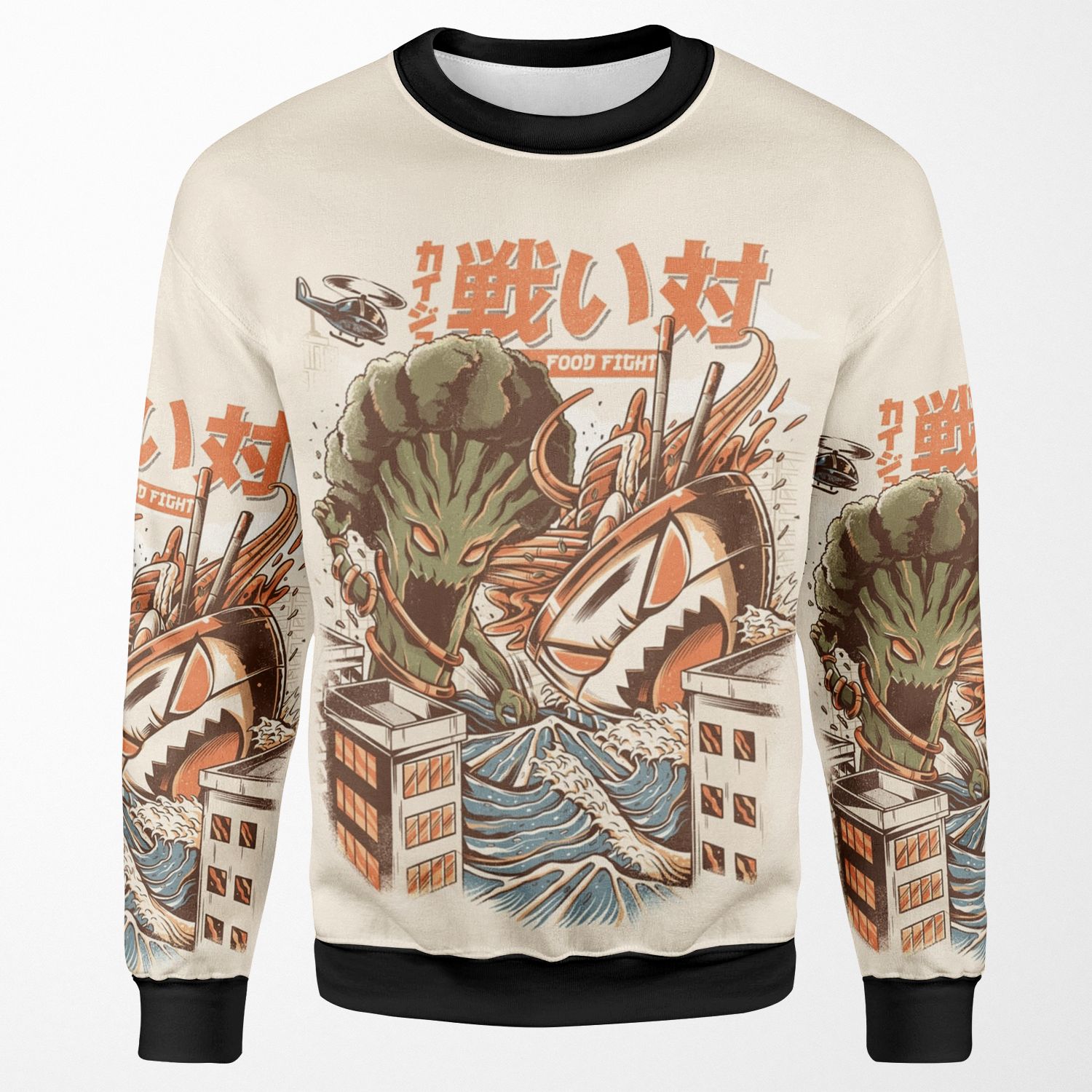 Brocco Vs Ramen Kaijus All-over-print Unisex Sweatshirt