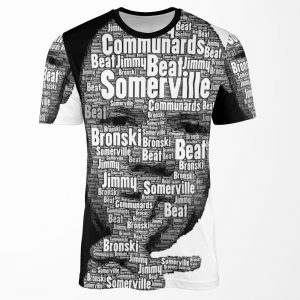 Bronski Beat Typeface In Black And White All-over-print T-shirt