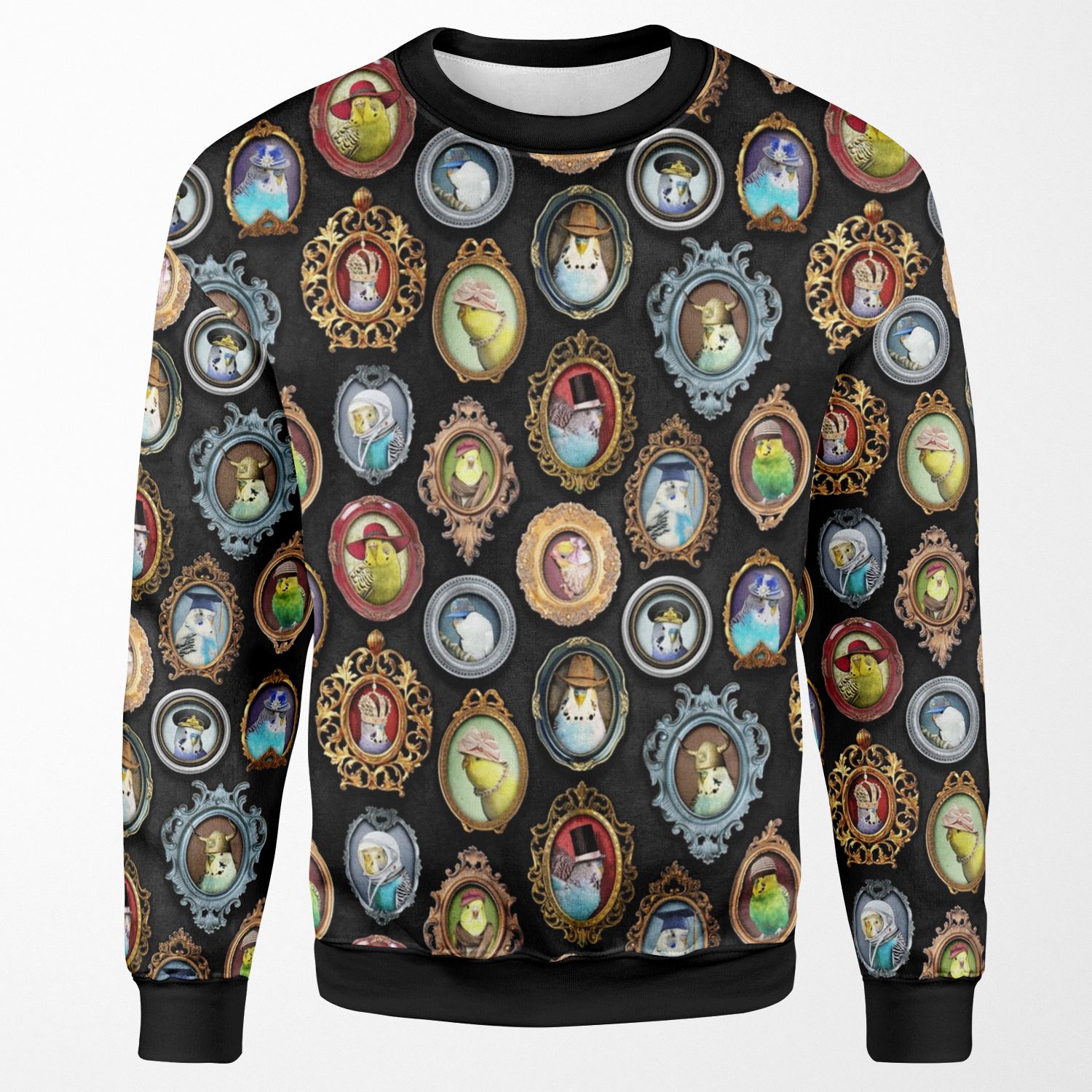 Budgies In Hats All-over-print Unisex Sweatshirt