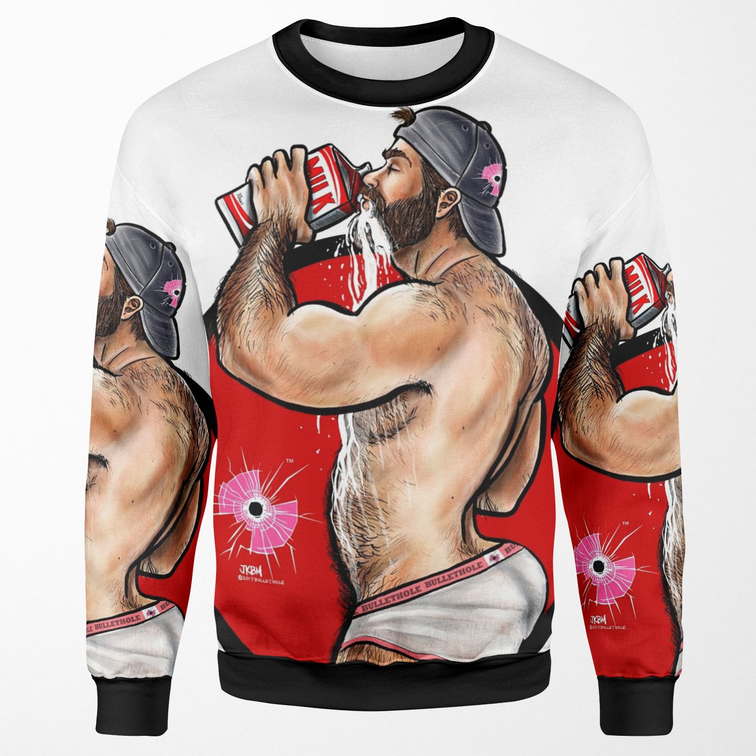 Bullethole Thirsty Milk Does A Booty Good Undies All-over-print Unisex Sweatshirt