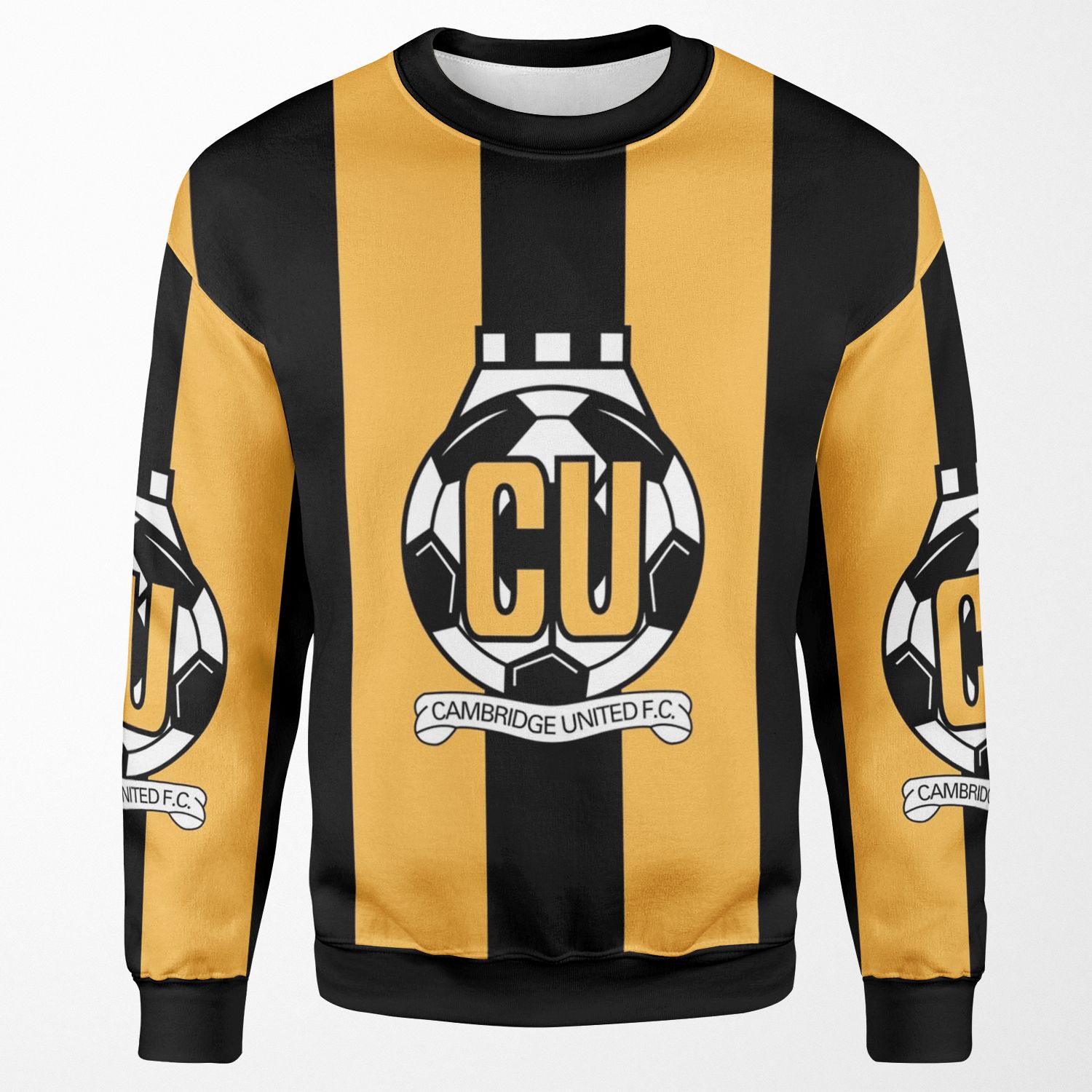 Cambridge United Fc Logo Stripes All-over-print Unisex Sweatshirt