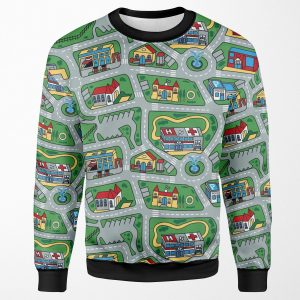 Car City Carpet Road Rug 90S Nostalgic Toy All-over-print Unisex Sweatshirt