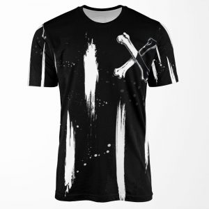 Carlos De Vil Descendants Black And White Brush All-over-print T-shirt