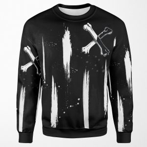 Carlos De Vil Descendants Black And White Brush All-over-print Unisex Sweatshirt
