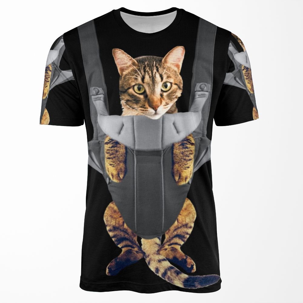Cat In A Baby Carrier All-over-print T-shirt