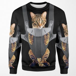 Cat In A Baby Carrier All-over-print Unisex Sweatshirt