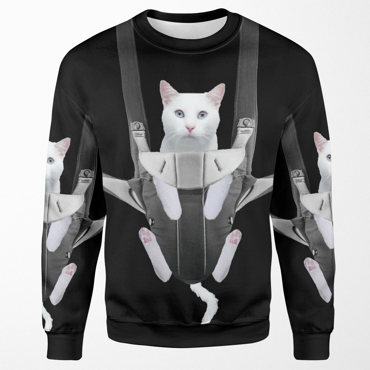 Cat In Baby Carrier All-over-print Unisex Sweatshirt