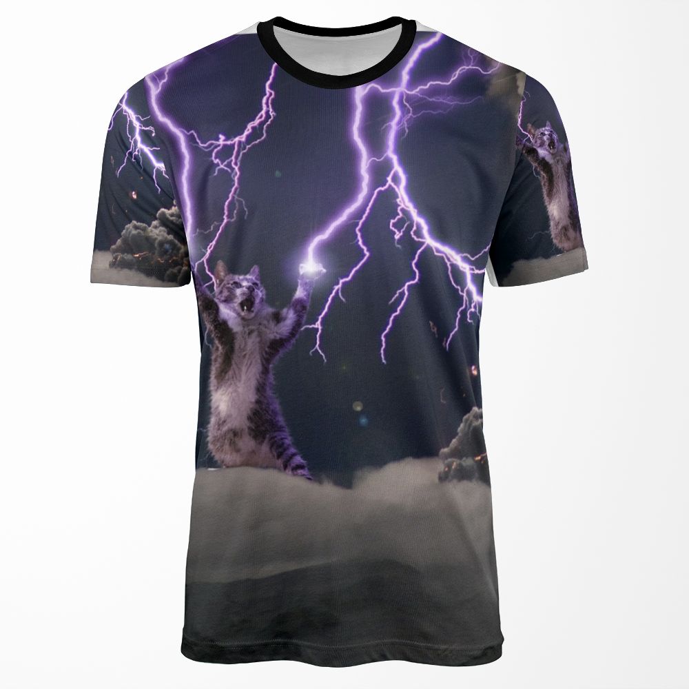 Cat Lightning All-over-print T-shirt