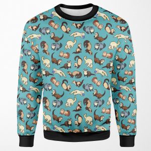Cat Snakes In Blue All-over-print Unisex Sweatshirt