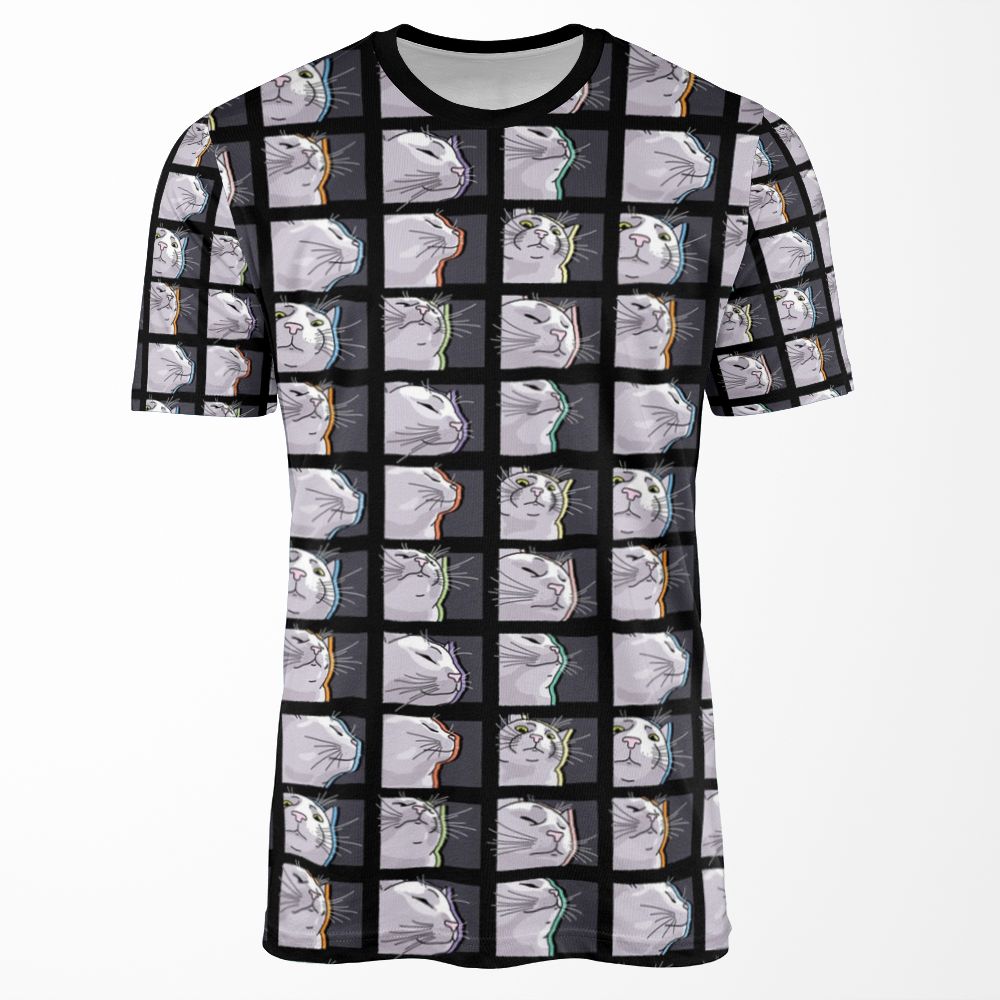 Cat Vibing Meme Catjam Cat Vibing To Music All-over-print T-shirt