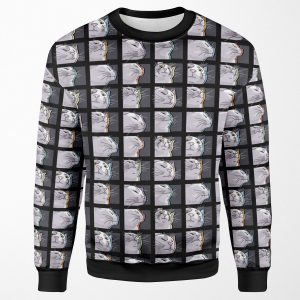 Cat Vibing Meme Catjam Cat Vibing To Music All-over-print Unisex Sweatshirt