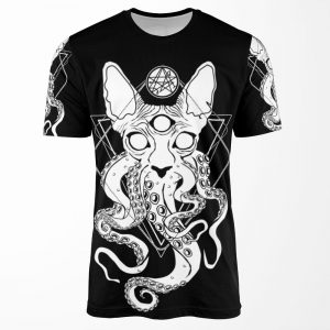 Cathulhu The Cosmic Tentacle Cat All-over-print T-shirt