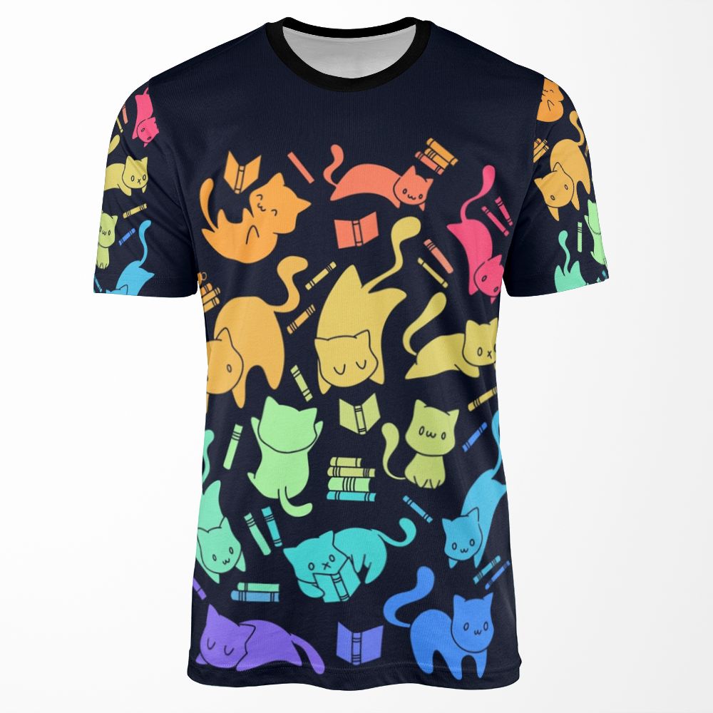 Cats And Books All-over-print T-shirt