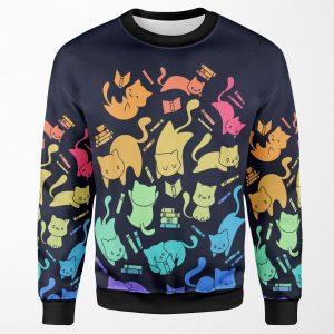 Cats And Books All-over-print Unisex Sweatshirt