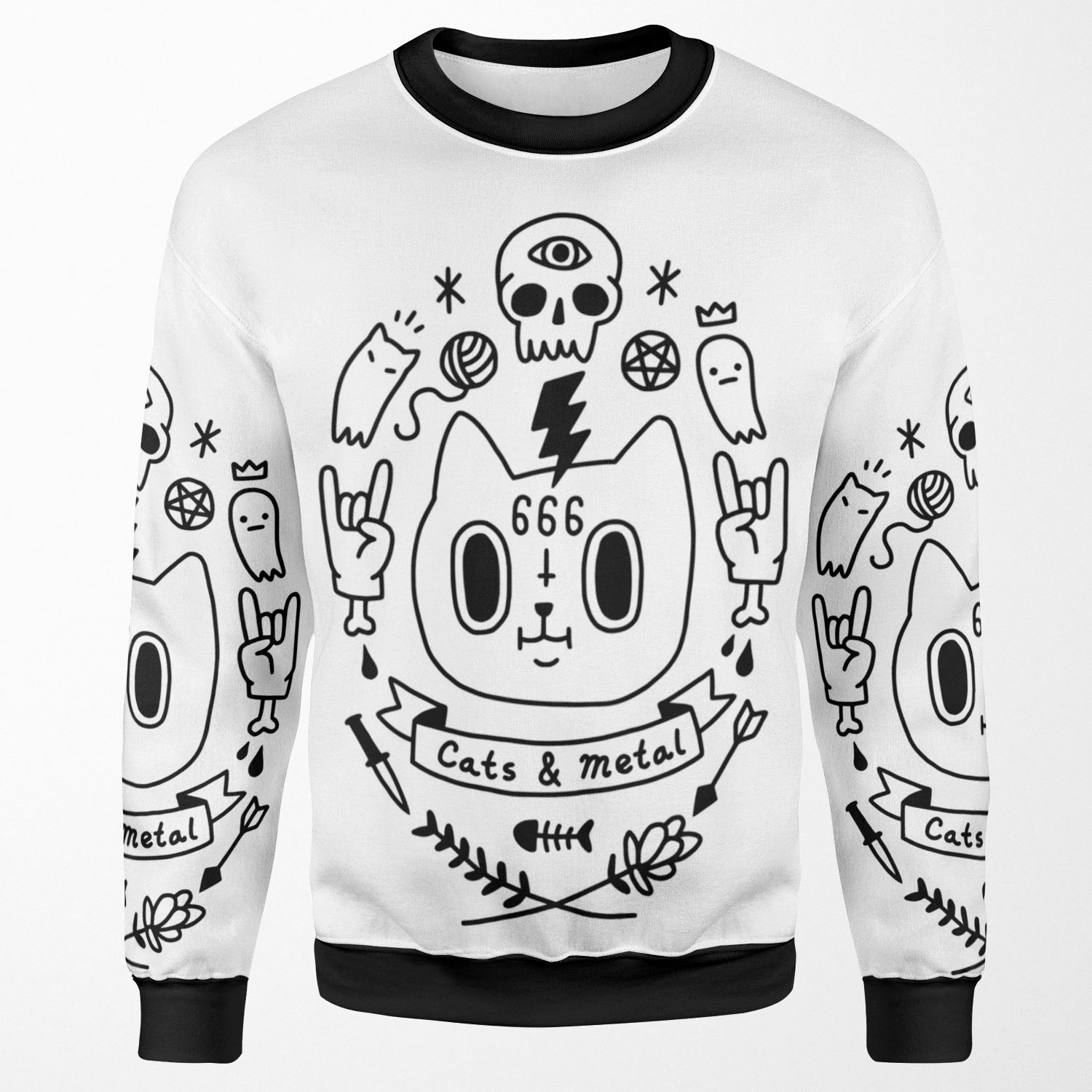 Cats And Metal All-over-print Unisex Sweatshirt