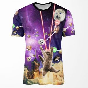 Cats With Laser Eyes 2 Cat Harder All-over-print T-shirt