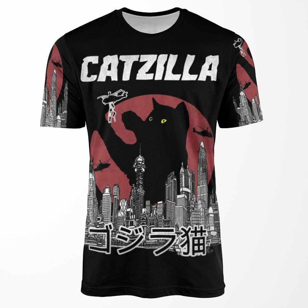 Catzilla Vintage All-over-print T-shirt