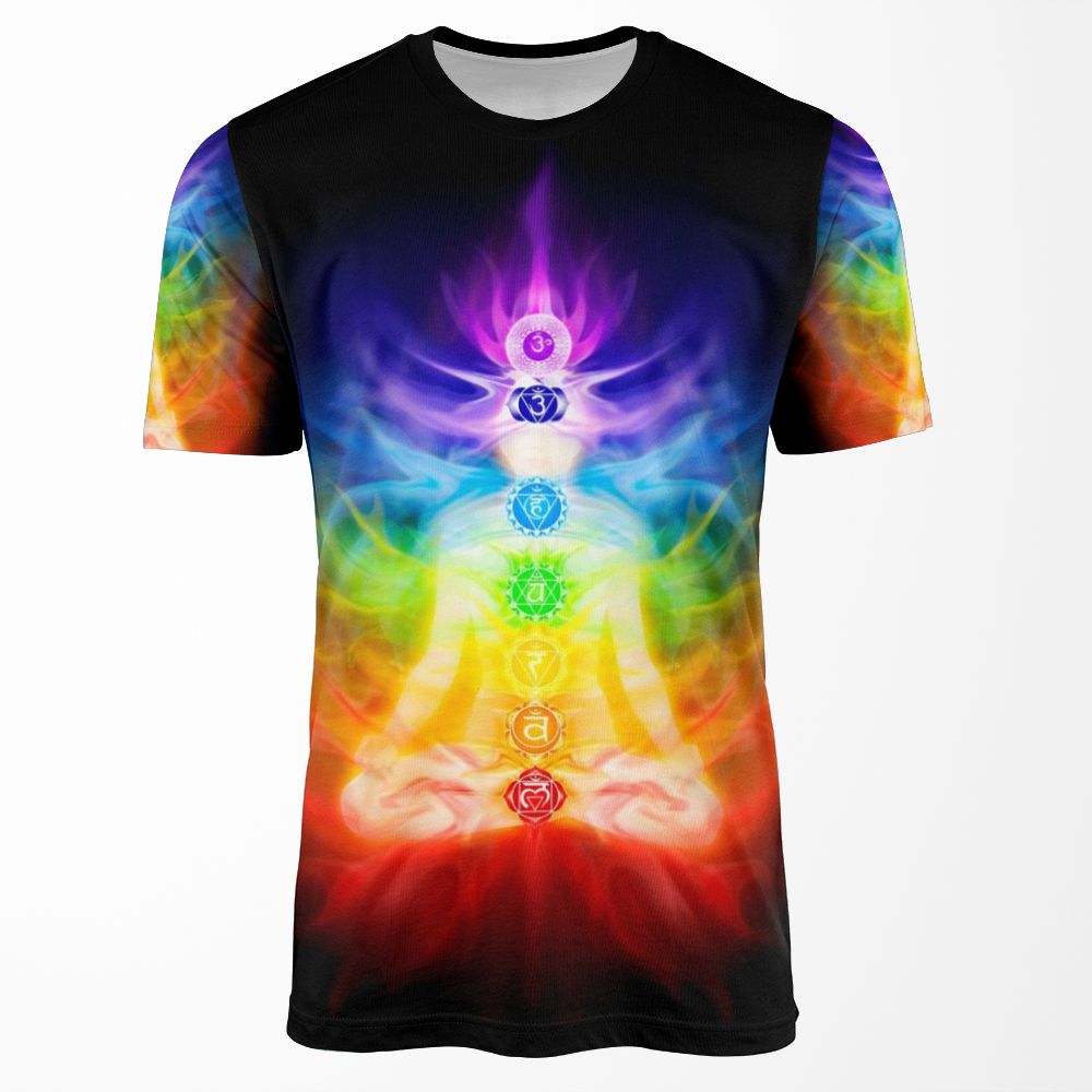 Chakras And Energy Flow On Human Body Art Photo Print All-over-print T-shirt