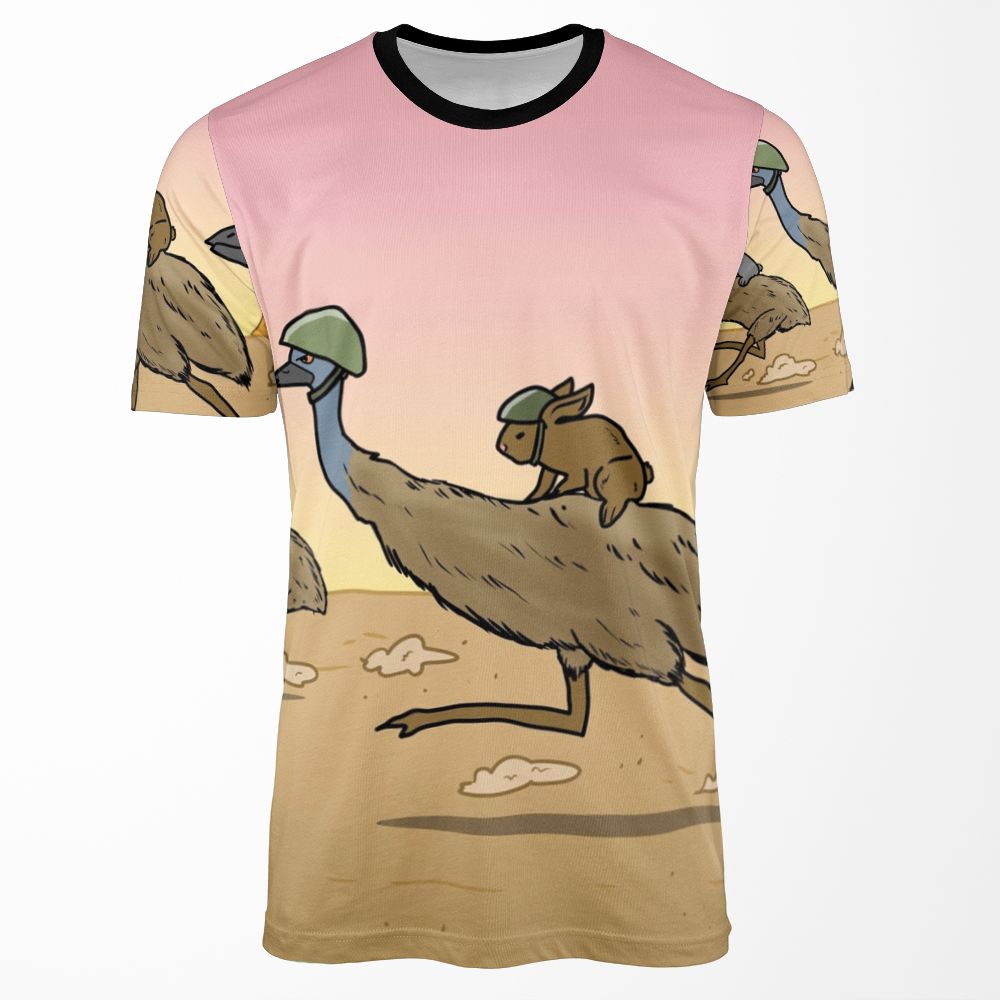 Charge Of The Bunny Emu Cavalry All-over-print T-shirt
