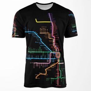 Chicago Trains Map All-over-print T-shirt