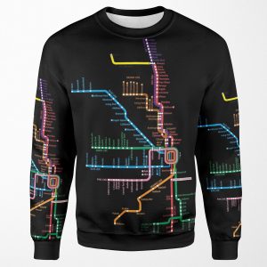 Chicago Trains Map All-over-print Unisex Sweatshirt