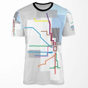 Chicago Transit Map Lake All-over-print T-shirt