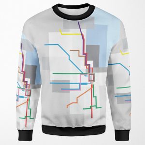 Chicago Transit Map Lake All-over-print Unisex Sweatshirt