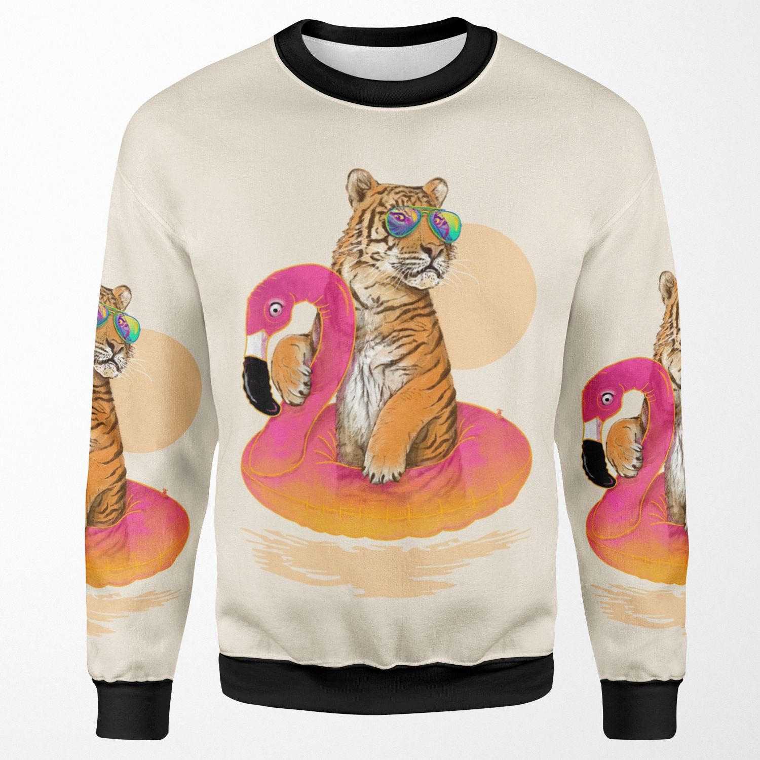 Chillin Flamingo Tiger All-over-print Unisex Sweatshirt
