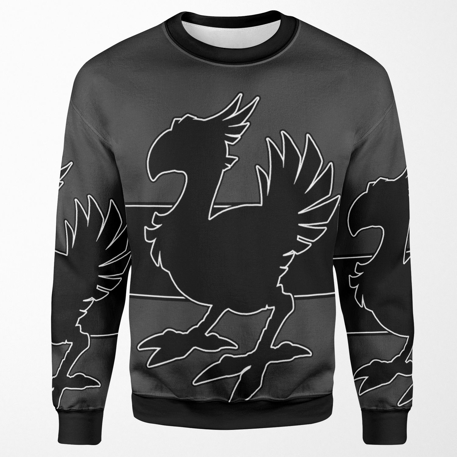 Chocobo Black All-over-print Unisex Sweatshirt