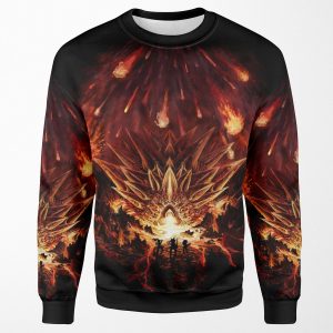 Chrono Trigger Fire Rains From The Heavens Chronicles Of Time All-over-print Unisex Sweatshirt